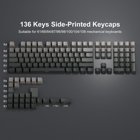 Gradient Shine Through PBT Keycaps - 136 Keys - Polar Day