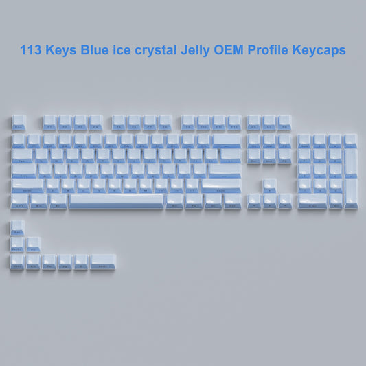 Jelly ABS Keycaps - 113 Keys - Blue