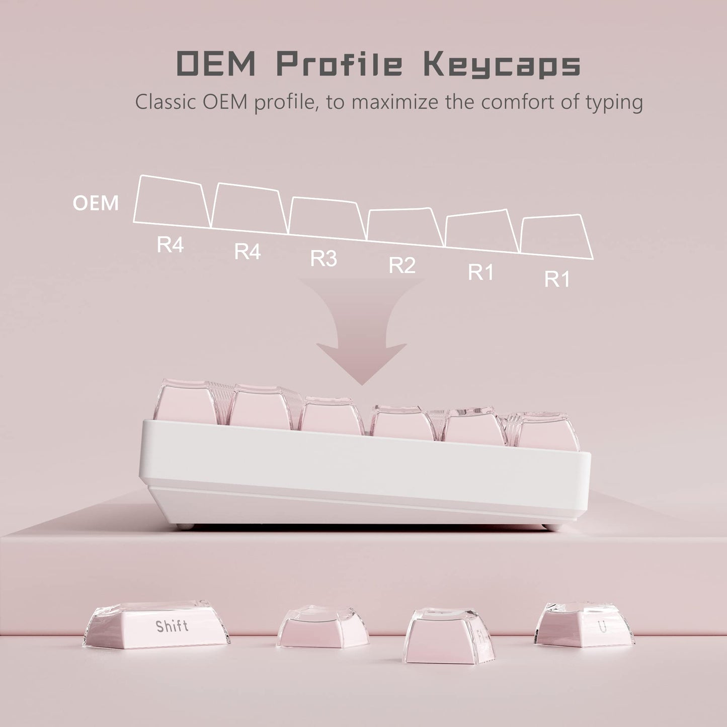 Jelly ABS Keycaps - 113 Keys - Pink