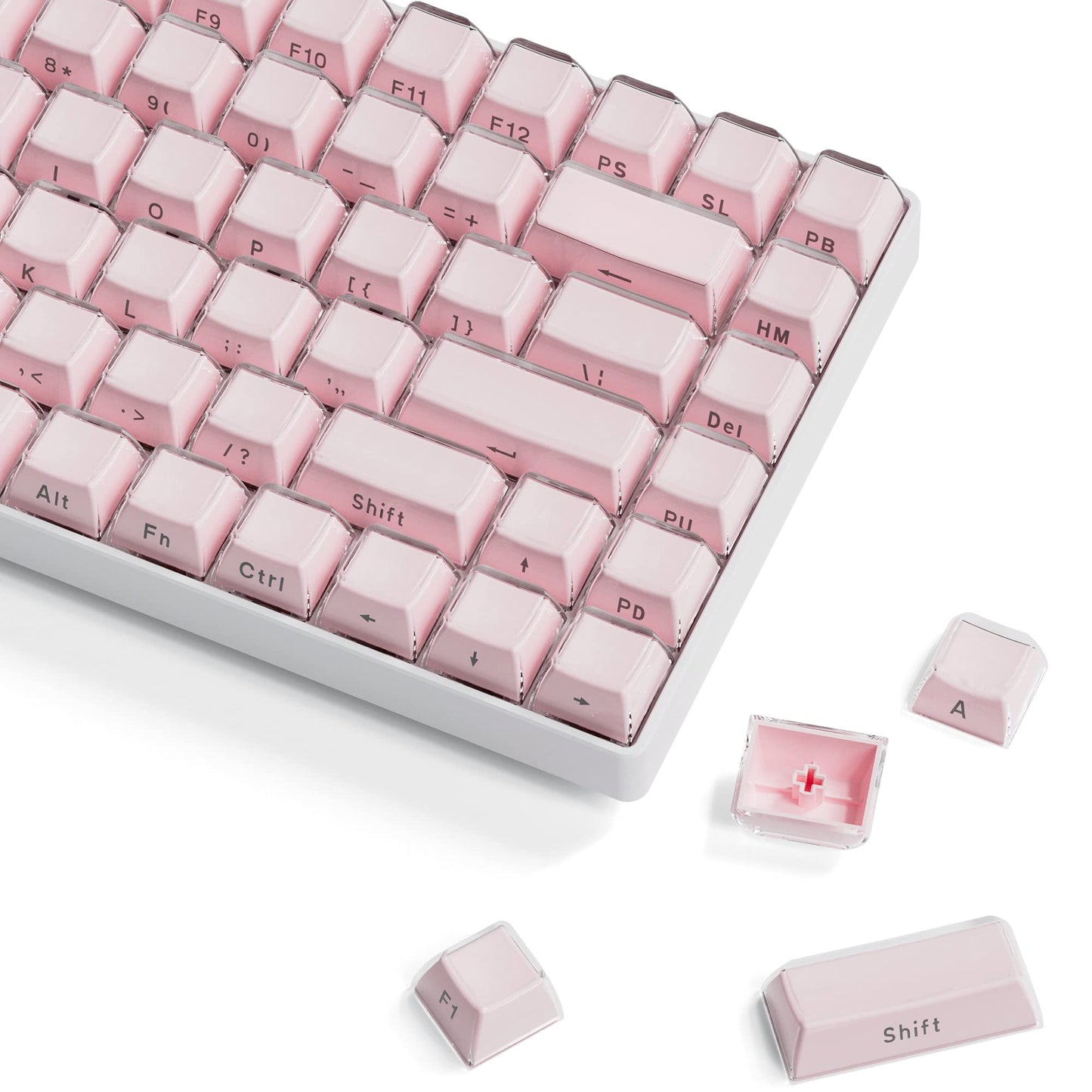 Jelly ABS Keycaps - 113 Keys - Pink