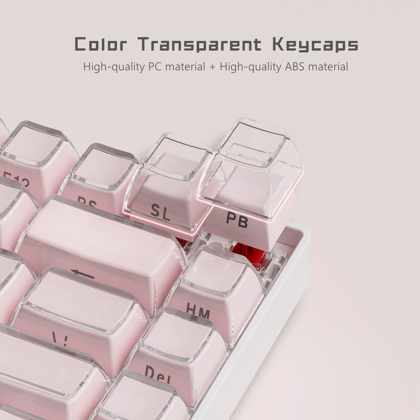 Jelly ABS Keycaps - 113 Keys - Pink