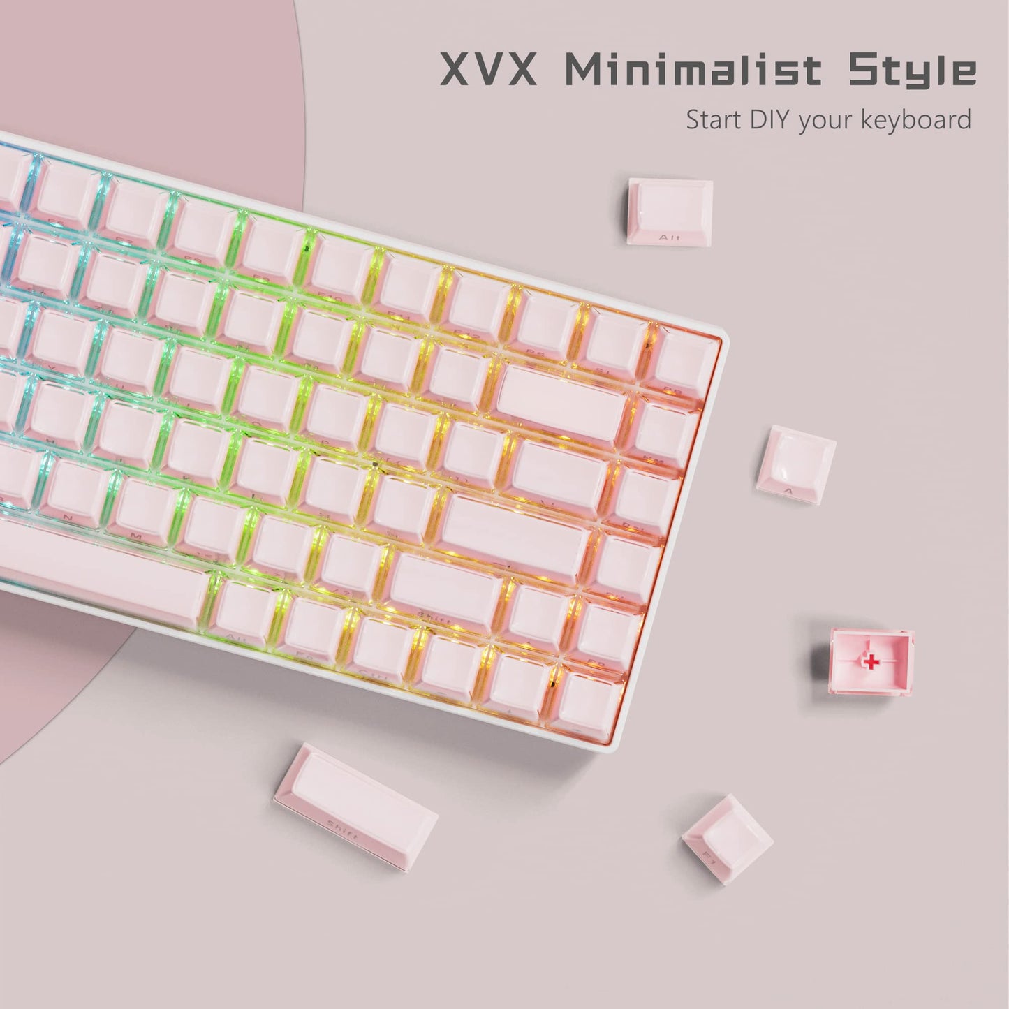 Jelly ABS Keycaps - 113 Keys - Pink