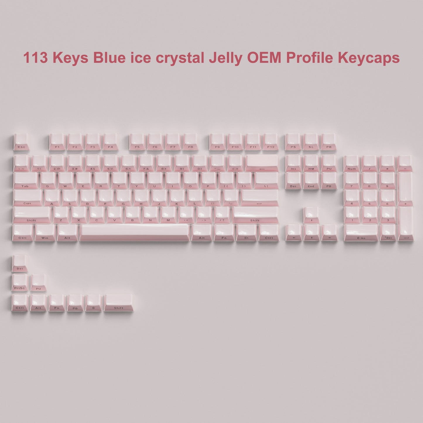 Jelly ABS Keycaps - 113 Keys - Pink